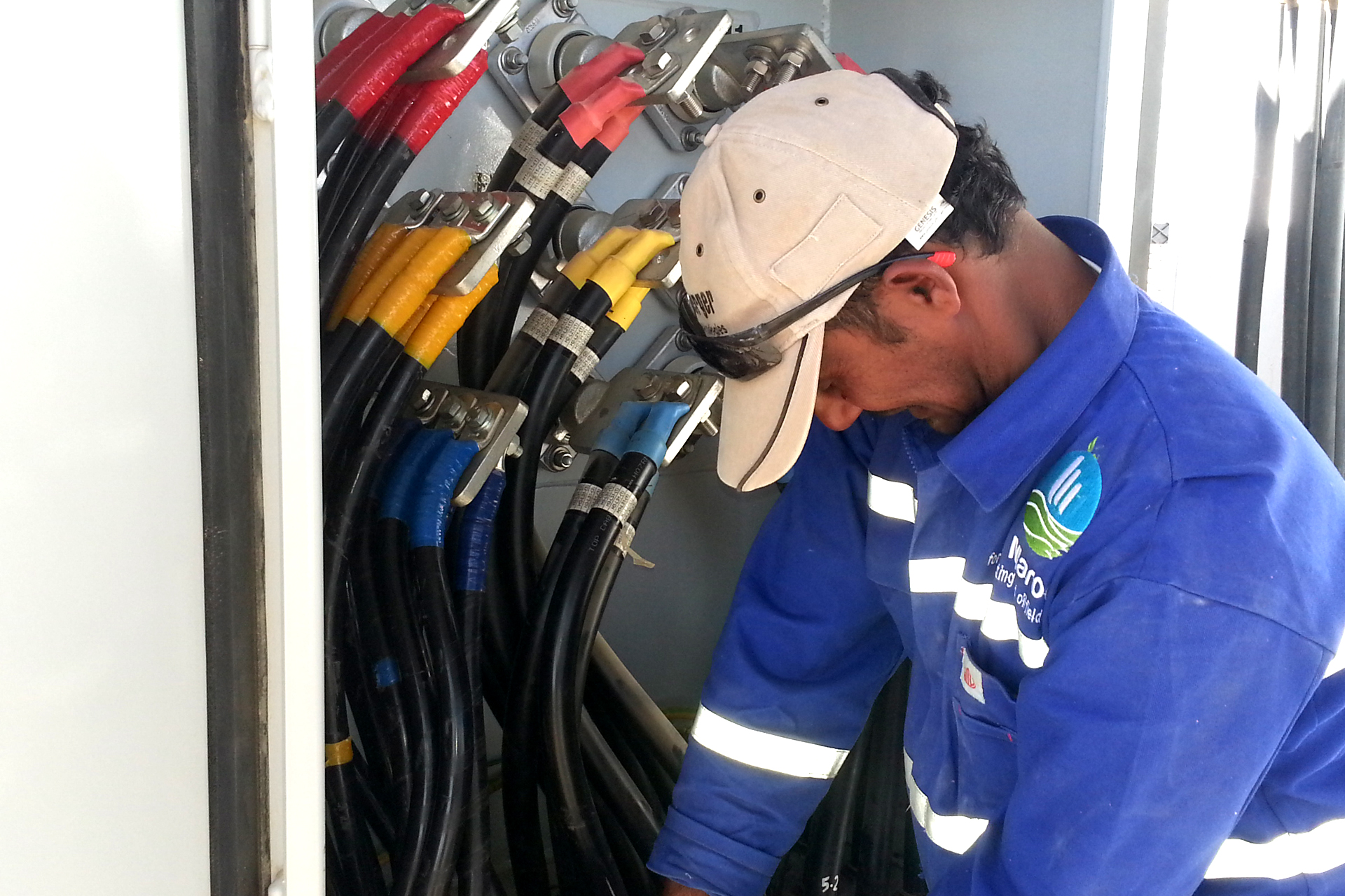 Electrical works at Block