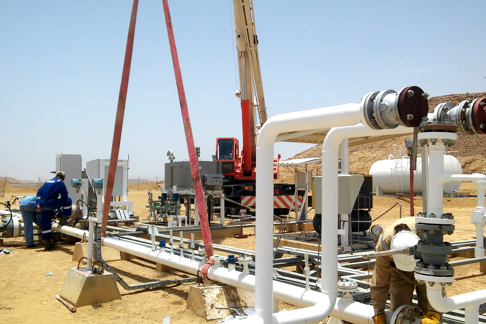 Piping works at block 10