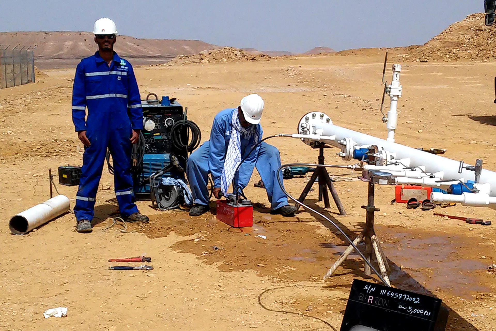 Piping works at block 104